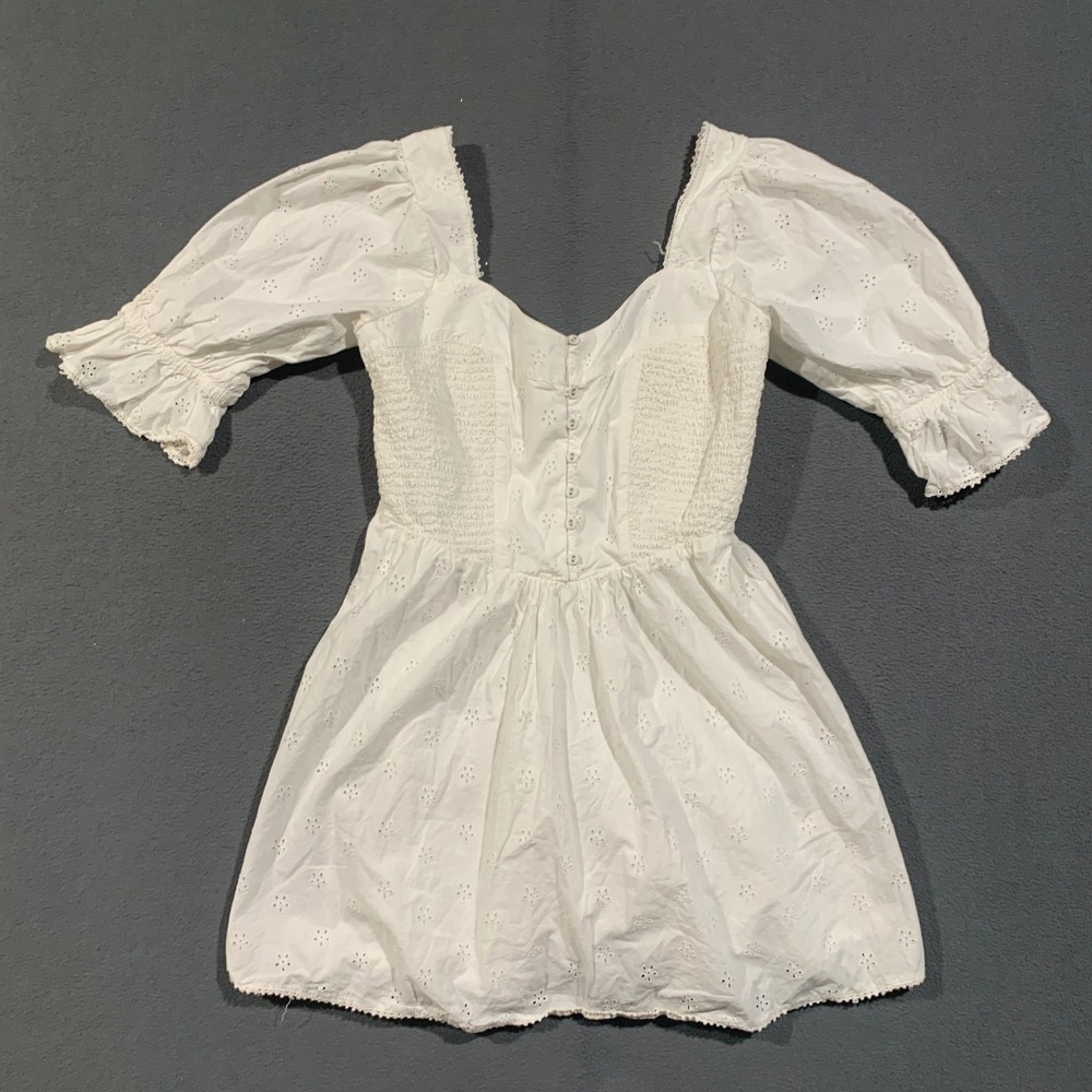 Spell & The Gypsy Collective Mini Dress Womens Large White Eyelet Cotton Boho